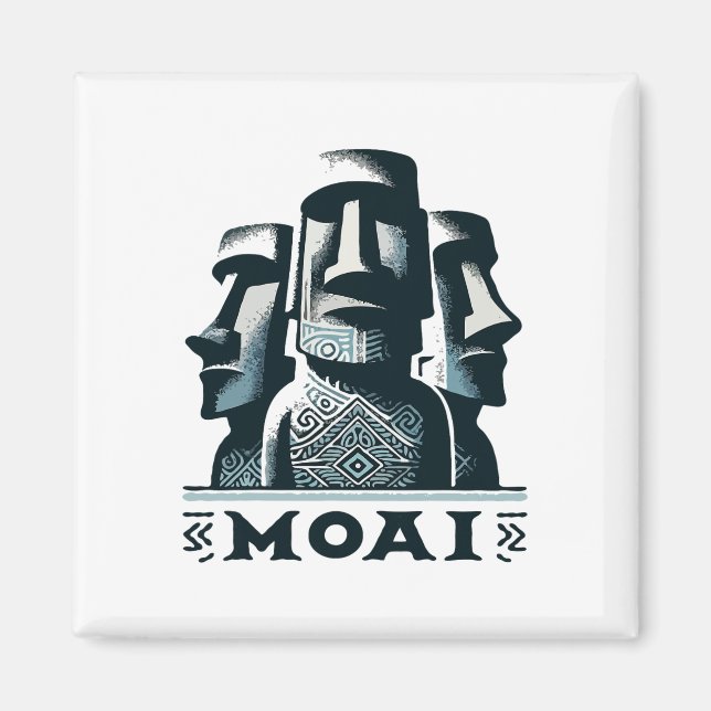Moai Osterinsel Köpfe Magnet (Vorne)