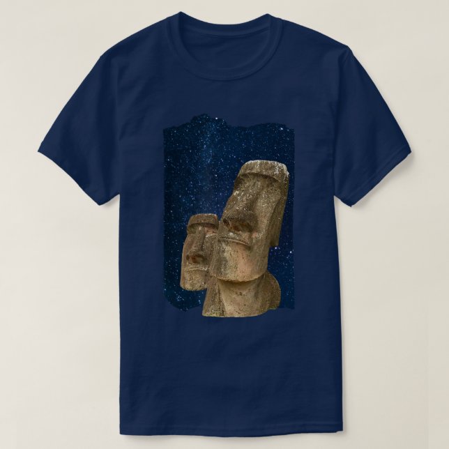 Moai Statue Easter Island At Night Easter Island T T-Shirt (Design vorne)