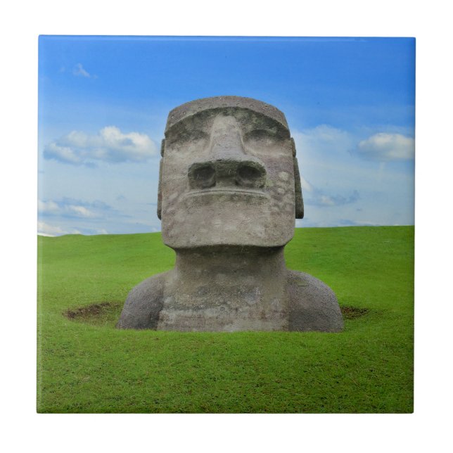 Moai Statue-Osterinselreise-Tourismusmonument Fliese (Vorderseite)