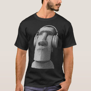 🎧 Moai tragende Kopfhörer T-Shirt