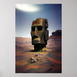Moai von Mars Wombott Poster