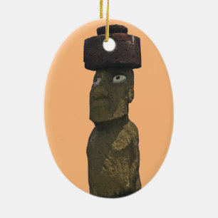 Moai Weihnachtsverzierung 1 Keramikornament