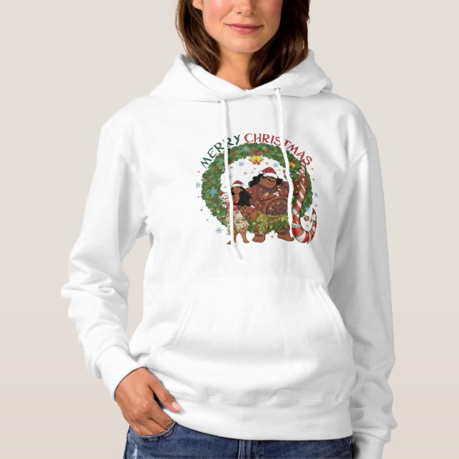 Moana & Maui Merry Christmas Crop Hoodie | Feierta (Vorderseite)