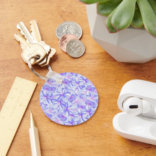 Moave und Pink Frangipanis, Keyring Schlüsselanhänger (Schreibtisch)