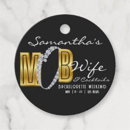 Mob Ehefrau & Cocktails Black Bach Junggeselinnen- Geschenkanhänger