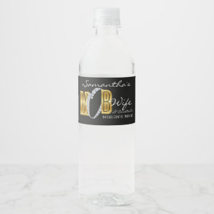 Mob Ehefrau & Cocktails Black Bach Junggeselinnen- Wasserflaschenetikett