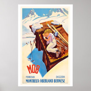 MOB Montreux Oberland Bernois Schweizer Eisenbahn Poster