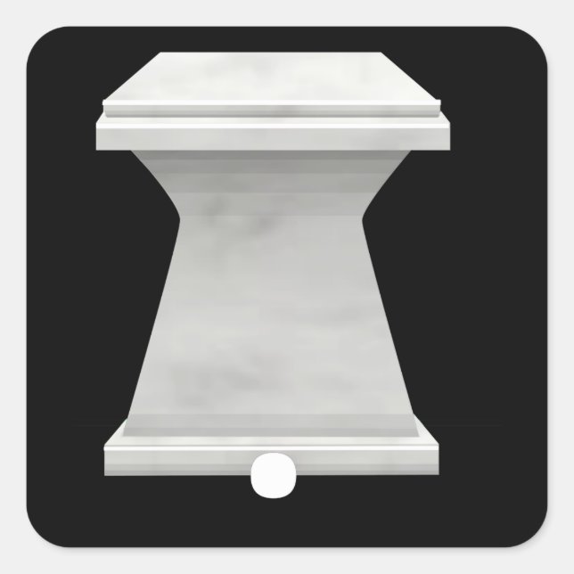 Möbel aus glattem Marmor Quadratischer Aufkleber (Vorderseite)