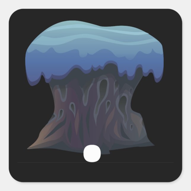 Möbel aus Glitch, die Uuralia-Sockel Quadratischer Aufkleber (Vorderseite)