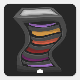 Möbel aus Glitch, dunkel, Wirbel, vielfarbig Quadratischer Aufkleber