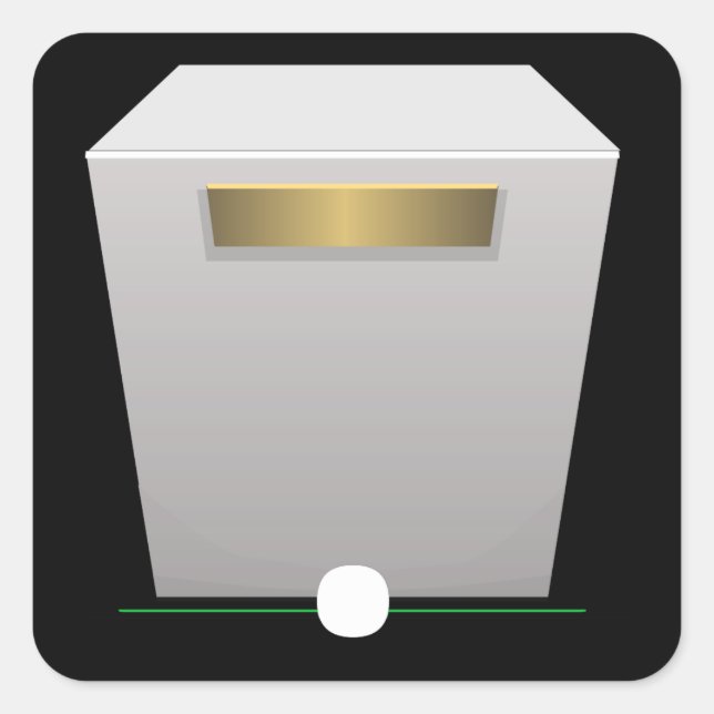 Möbel aus Glitch, weißes Museum Quadratischer Aufkleber (Vorderseite)