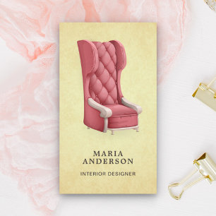 Möbel für die rosa Retro-Sessel Store Räume Design Visitenkarte