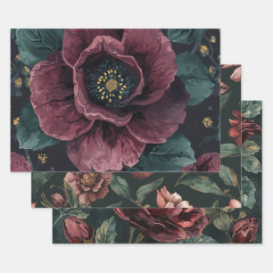 Möbel Heimwerken Dunkle Botanische Geschenkverpack Geschenkpapier Set