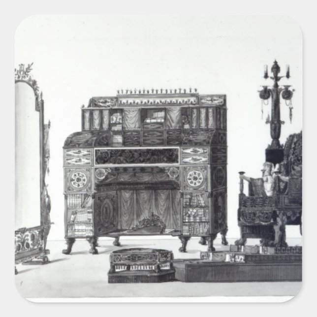 Möbel im griechischen Stil Quadratischer Aufkleber (Vorderseite)