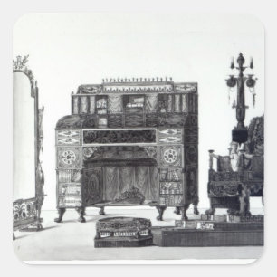 Möbel in der griechischen Art Quadratischer Aufkleber