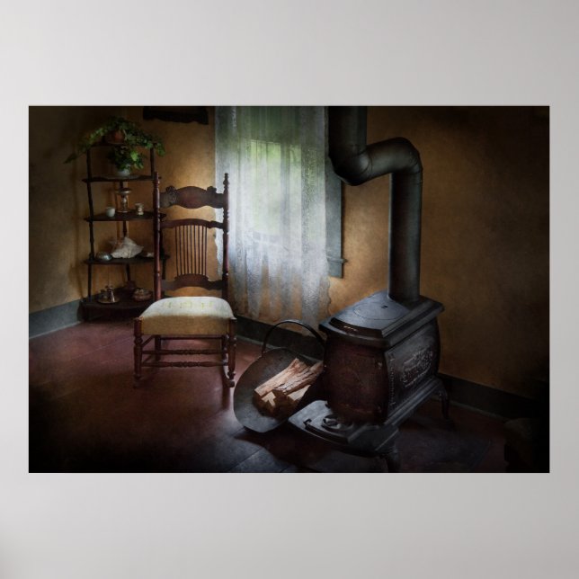 Möbel - Stuhl - Glück ist ein warmer Sitz Poster (Vorne)