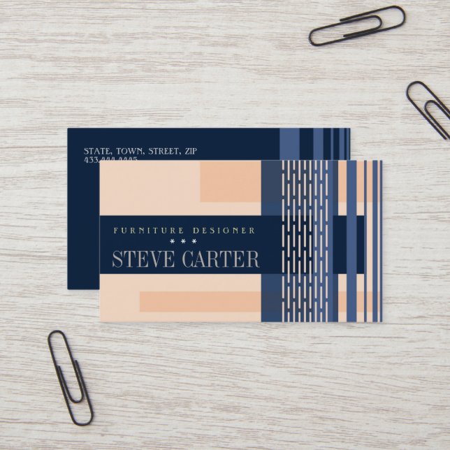 Möbeldesigner Innendekoration Holzarbeiterkarte Visitenkarte (Vorderseite/Rückseite Beispiel)