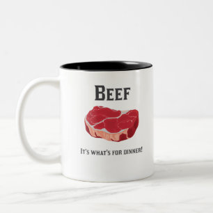 Möbeln Sie, es ist auf, was für Abendessen ist!  Zweifarbige Tasse