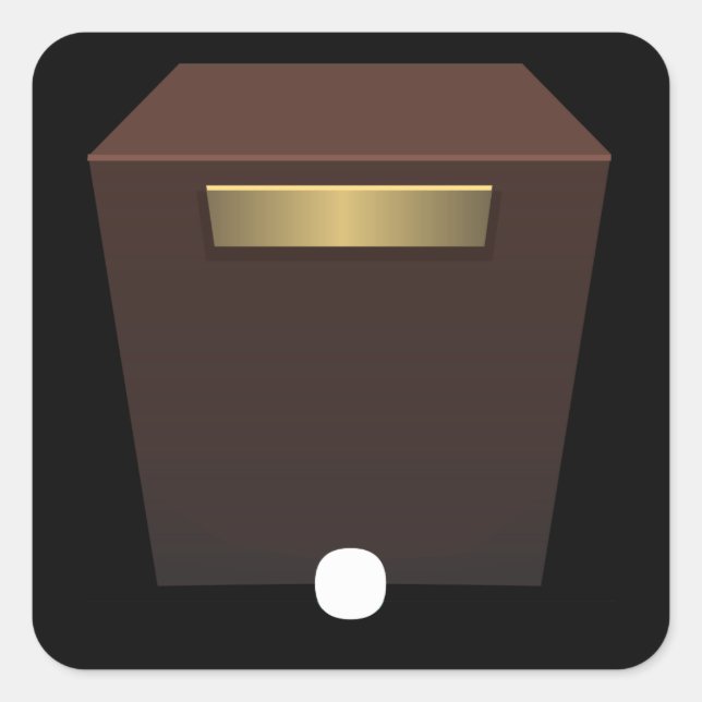 Möbelstücke aus Glitch, ein Mahagoni-Museum Quadratischer Aufkleber (Vorderseite)