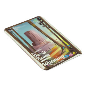 Möbelturm, Wyoming Vintages Camping drucken. Magnet
