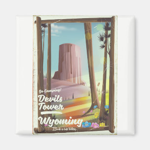 Möbelturm, Wyoming Vintages Camping drucken. Magnet