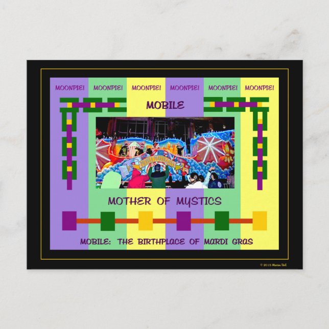Mobil: Der Geburtsort von Mardi Gras Postkarte (Vorderseite)