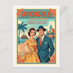 Mobile, Alabama Erinnerungen – Retro 1950er Jahre Postkarte
