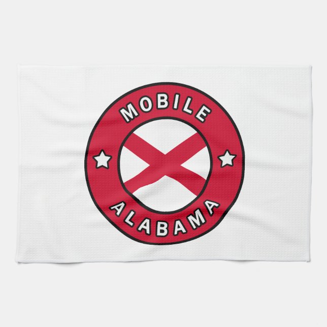 Mobile Alabama Geschirrtuch (Horizontal)