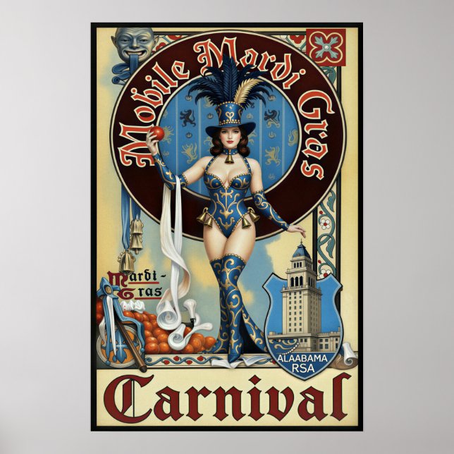 Mobile, Alabama Mardi Gras Poster (Vorne)