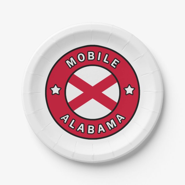 Mobile Alabama Pappteller (Vorderseite)