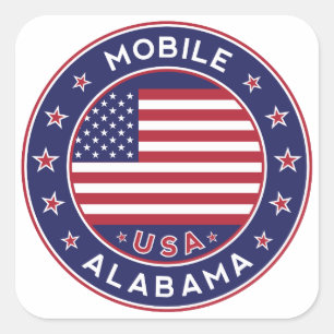 Mobile, Alabama Quadratischer Aufkleber