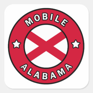 Mobile Alabama Quadratischer Aufkleber