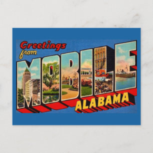 Mobile Alabama Retro-Grußpostkarte Postkarte