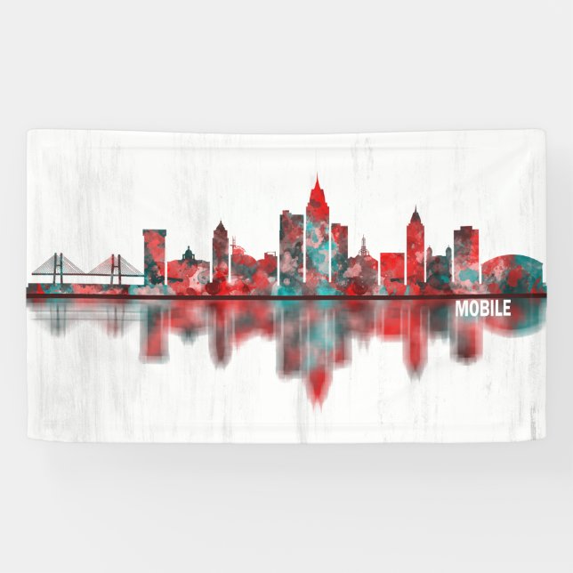 Mobile Alabama Skyline Banner (Horizontal)
