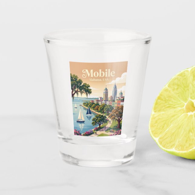 Mobile, Alabama USA Schnapsglas (Vorderseite)