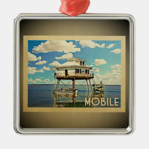 Mobile Alabama Vintage Travel Ornament