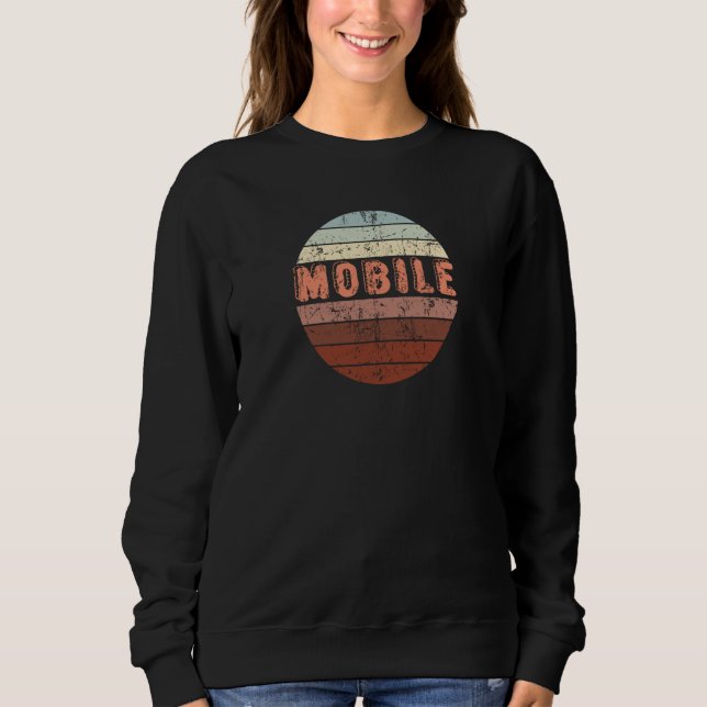 Mobile Alabama Waikiki Beach Sunset 4 Distressed Sweatshirt (Vorderseite)