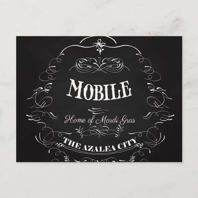 Mobile, Alabama - Zuhause der Mardi Gras Postkarte (Vorderseite)