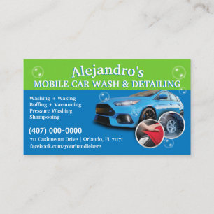 Mobile Auto Wash & Detailing - Druckwaschmaschine Visitenkarte
