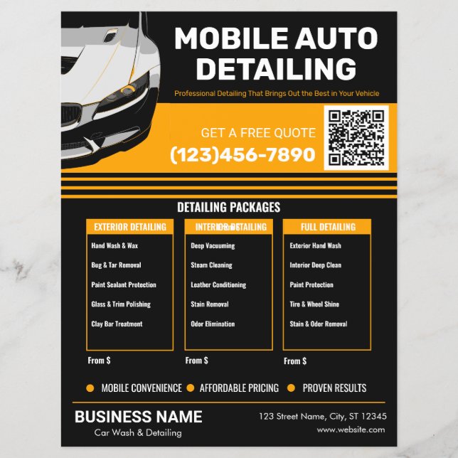 Mobile Autodetailing-Profi-Autowäsche Flyer (Vorne)