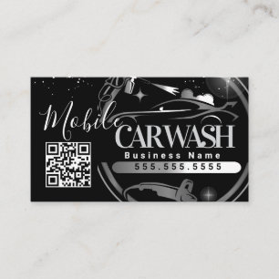 Mobile Autowäsche Detail - Geschäft Logo QR Code B Visitenkarte