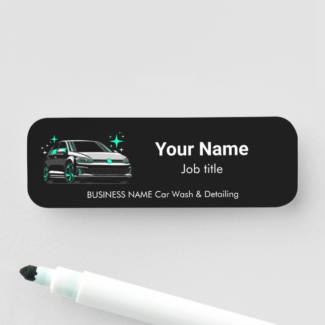 Mobile Autowäsche & Detailierung Custom  Namensschild (Beispiel)