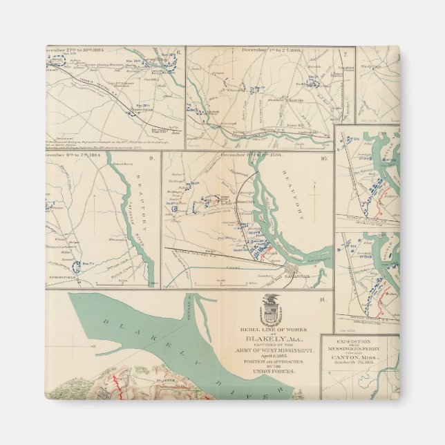 Mobile, Blakely, Messingers Ferry-Canton Magnet (Vorne)