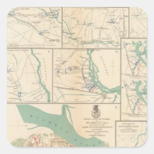 Mobile, Blakely, Messingers Ferry-Canton Quadratischer Aufkleber