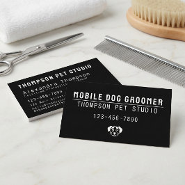 Mobile Dog Groomer Modern Bold Professional Visitenkarte