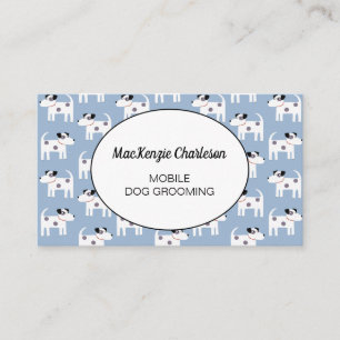 Mobile Dog Grooming Blue Business Card Visitenkarte