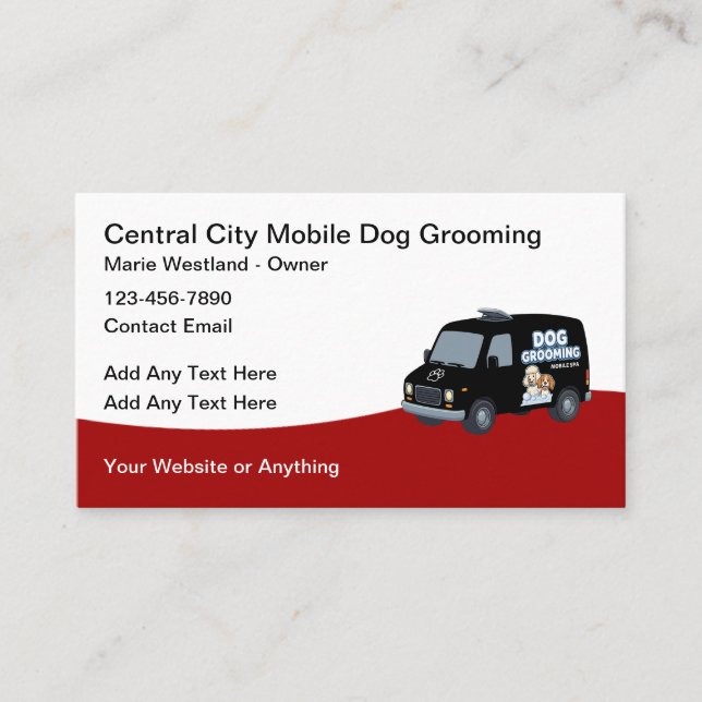 Mobile Dog Grooming Modern Business Cards Visitenkarte (Vorderseite)