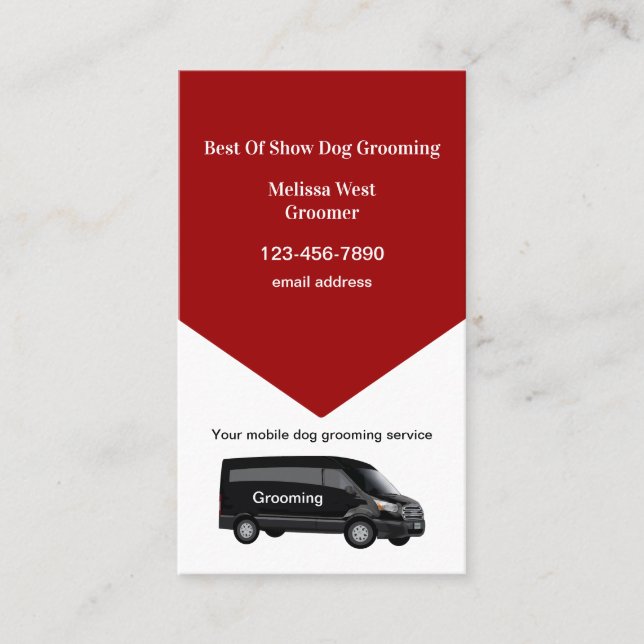 Mobile Dog Grooming Service Moderne Visitenkarte (Vorderseite)