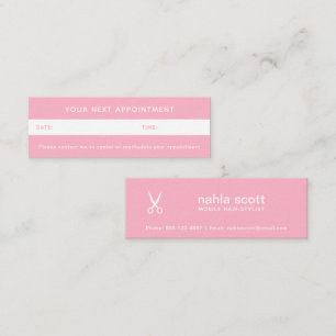 Mobile Haare Stylistische Schere Rosa Ernennung Mini Visitenkarte