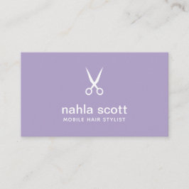 Mobile Hair Stylist Moderne Lila Schere Visitenkarte